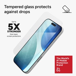 Tempered glass protects against drops Tempered glass protects against drops