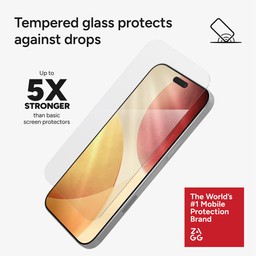 Tempered glass protects against drops Tempered glass protects against drops