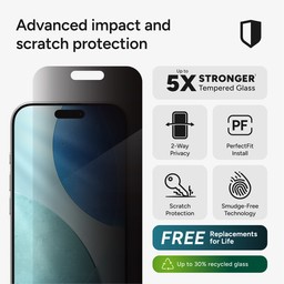InvisibleShield Glass Elite Privacy Apple iPhone 17 Screen Protector InvisibleShield Glass Elite Privacy Apple iPhone 17 Screen Protector