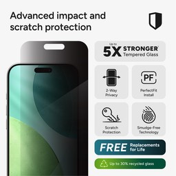 InvisibleShield Glass Elite Privacy Apple iPhone 17 Air Screen Protector InvisibleShield Glass Elite Privacy Apple iPhone 17 Air Screen Protector