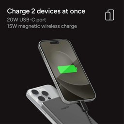Charges 2 devices at once Charges 2 devices at once