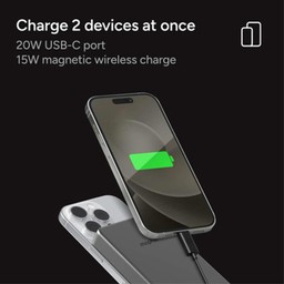 Charges 2 devices at once 20W USB-C port Charges 2 devices at once 20W USB-C port