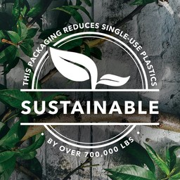 Sustainable Packaging
||This packaging reduces single-use plastic by over 700,000 lbs. Sustainable Packaging
||This packaging reduces single-use plastic by over 700,000 lbs.