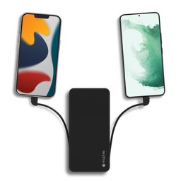 Charge Multiple Devices at Once 
||Use the integrated Lightning and USB-C cables to charge multiple devices at once.*** Charge Multiple Devices at Once 
||Use the integrated Lightning and USB-C cables to charge multiple devices at once.***